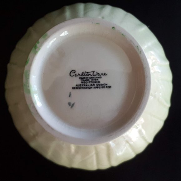 Carlton Ware collectibles Green with Apple Blossom Jam pot Australian design - Picture 6 of 9